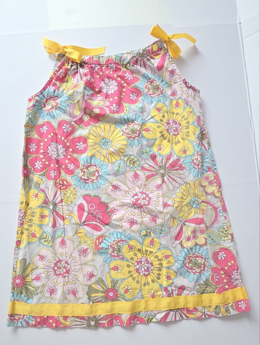 Hanna Andersson Floral Multicolor Girls Ribbon Floral Dress